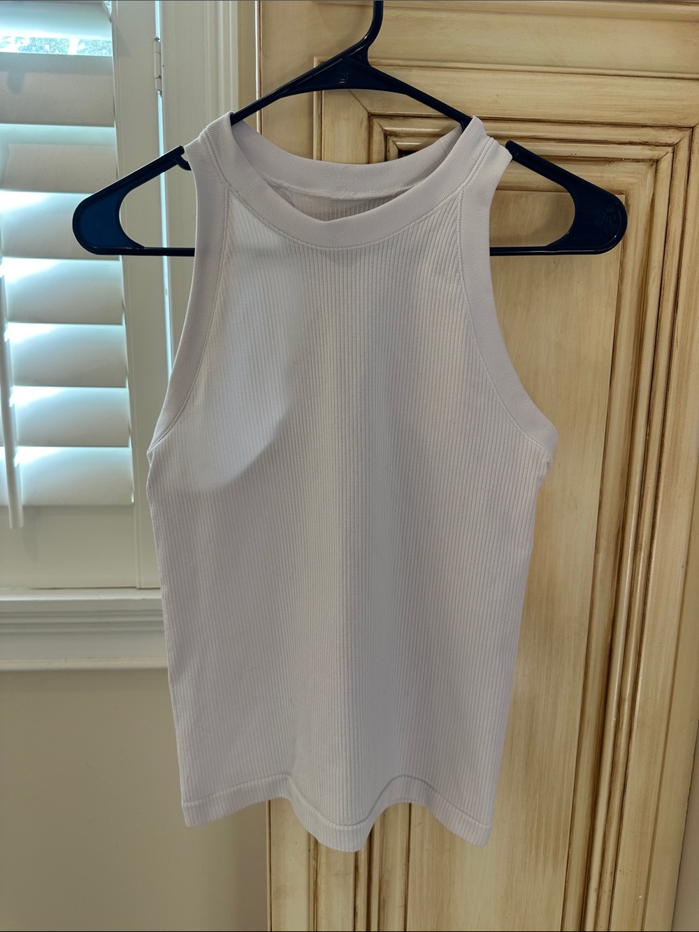 Athleta Ribbed High-Neck Tank Top - White